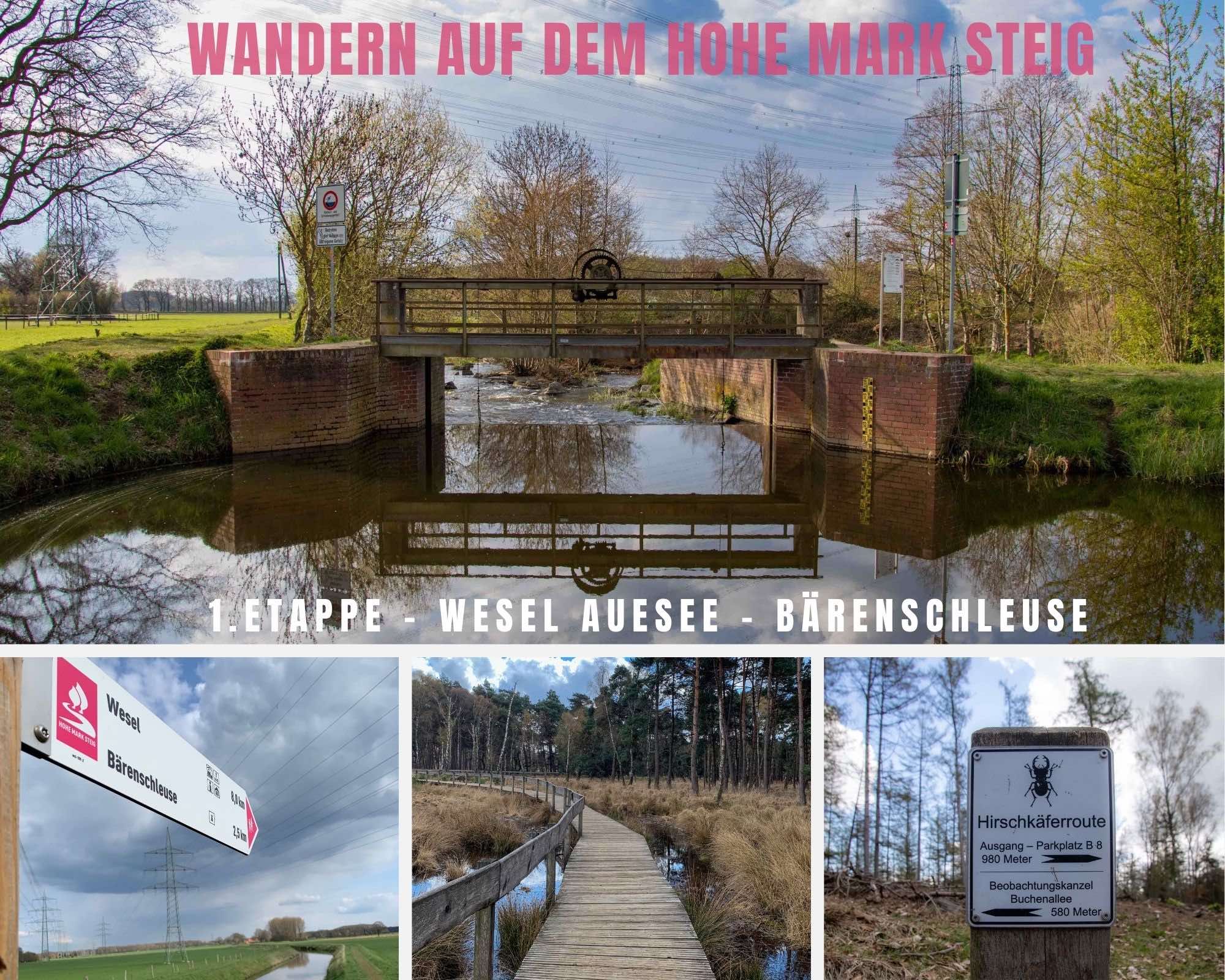 Wandern auf dem Hohe Mark Steig – 1.Etappe in Wesel – Vom Auesee zur Bärenschleuse